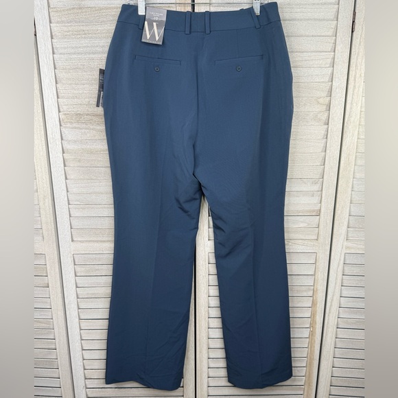 WORTHINGTON Women's Wrinkle Free Curvy Trouser Petrol Blue-10 - Picture 2 of 2